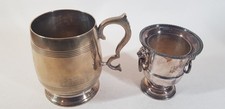 Vintage Silver Plate HMS Tankard & Viners Campana Urn vase Toothpick Holder