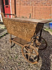 Vintage Oak Tea Cart Drop Leaf