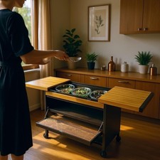 1980s Vintage Heated Hostess Trolley
