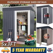 5 x 3ft Metal Garden Shed