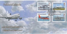 (138328) Aircraft Definitives 1p to 10p Falkland Islands FDC 2008 NO INSERT