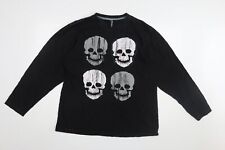 Flipback Boys Black Skull Graphic Long Sleeve T-Shirt 15-16 Years