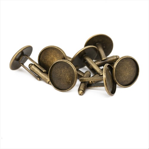 Antique bronze cufflink - bronze,