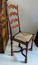 Laddeback Kitchen Chair Cross Base Stretcher Finial Seagrass FREE Postage 