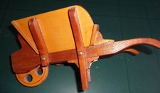 Hand Made Wooden Miniature Victorian Style Wheelbarrow.