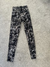 USA Pro Gym Leggings Size 8 Black Grey Full Length High Waist