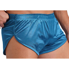 UK Men Satin Silk Boxer Shorts Elastic Waist Solid Color Boxers Briefs Nightwear