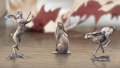 Hare set three bronze - set, of