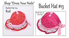 Bucket Hat Polka Dot/Hearts Cotton SUN Bonnet Baby Girls/Toddler Pink/Red Cap