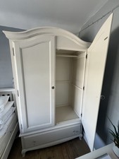 French Style Double Door Wardrobe with Bottom Drawers - 115x60x195