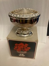 H Samuel silver plated posy Rose bowl 5” tall frog top boxed vgc
