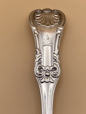 GOOD SCOTTISH SOLID SILVER KINGS SOUP LADLE GLASGOW 1825 BY MITCHELL & SONS 286g