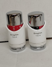 2 x drayton trv4 radiator valve head only white chrome