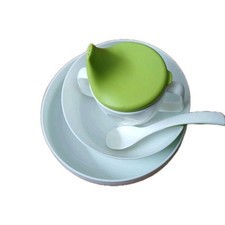 Baby Shark 4-Piece Dinner Set Bicolor Plate, Bowl, Tumbler for Kids