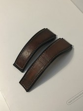 Tag Heuer Brown Leather And Black Rubber Watch Strap