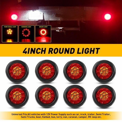 Round red amber 16 led - 8x,