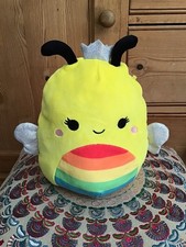 Jazwares Squishmallows Sunny The Pride Bee Yellow Rainbow Soft Plush Toy 9"