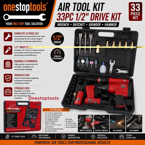 33pc air tool kit drive - air,