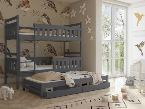 Children wooden pine bunk - children,