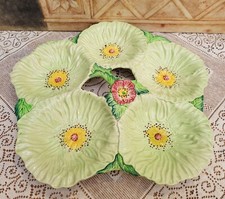 Vintage Carlton Ware Green Poppy Large 5 Section Hors D'oeurves Tray Serving