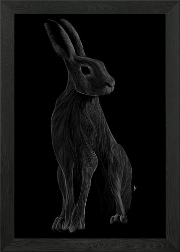 013 rabbit framed wall - 013,