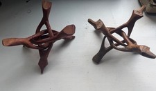  2x Natural Wooden Cobra Stand