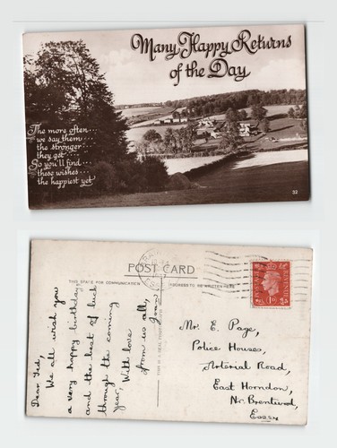 Vintage postcard birthday - postcard,