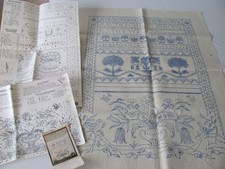 LINEN TRANSFER PRINTED WITH ANTIQUE SAMPLER DESIGN FROM 1773 TO EMBROIDER