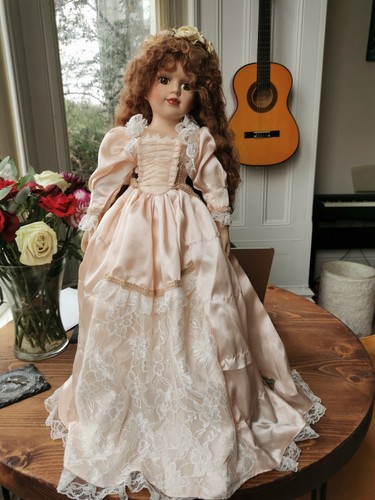 Vintage 60cm porcelain doll - vintage,