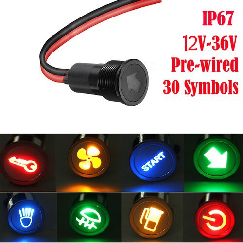 16mm led dash - dash, warning