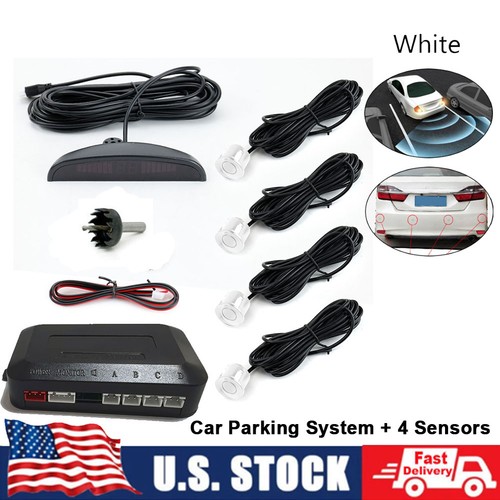 White parking sensors car - 4,
