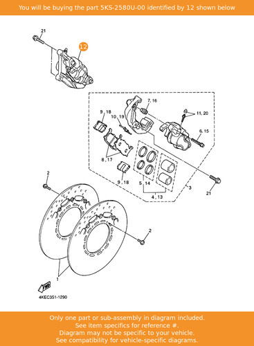 Yamaha caliper assy - yamaha, (right)