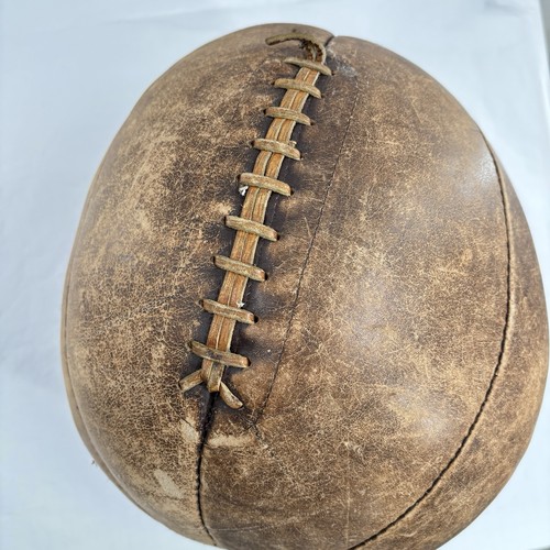 Vtg leather medicine ball lace - leather,
