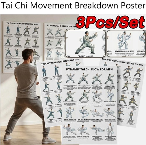 3pcs tai chi walking chart - tai,