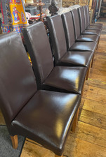 Genuine Leather Dining Chairs Set of 8 Modern Oak Designer Premium X-Display