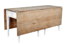 19TH CENTURY PINE DROP LEAF KITCHEN TABLE OF LARGE PROPORTIONS