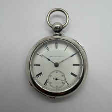 1878 Elgin Grade 13 Key wind & Set 3 Oz Coin Silver Pocket Watch Runs good