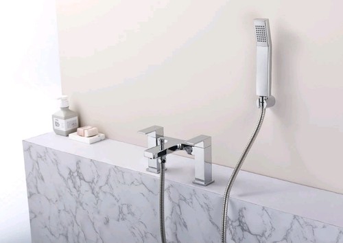 Blade bath shower mixer - shower, chrome