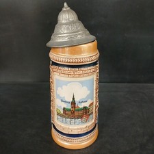 Gerzit Ceramic Stein Tankard Lidded Hamburg Germany -CP