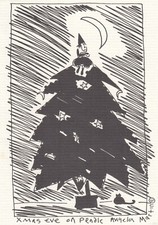 Fold Over Xmas Card To Fairies & Pendle Witches by Mid Pennine Arts 1993