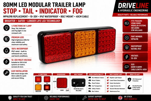 80mm led trailer rear - 80mm,