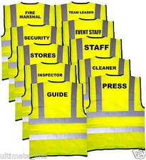 HI VIS Printed SAFETY VEST WAISTCOAT Press Staff Volunteer Photographer Security