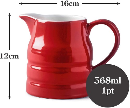 Churn jug red porcelain milk - jug,