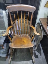 Ercol Vtg Windsor Grandfather Rocking Chair Solid Elm Blonde 315 Cottage Core