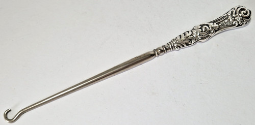 Antique silver button hook - silver,