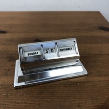 Art Deco Perpetual Desk Calendar Chrome
