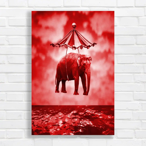 Fanciful flying elephant - flying, with