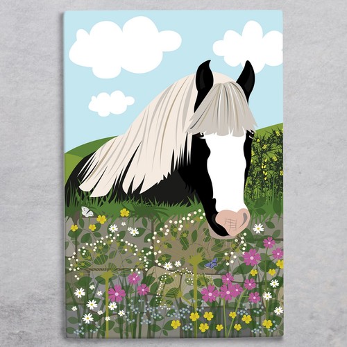 Piebald horse picture ceramic - picture,