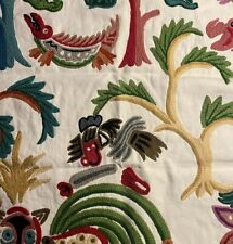 CLARENCE HOUSE Huberta Crewel original multi color embroidery India birds cotton