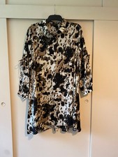 Stunning Frank Usher Long Sleeve Swing Dress Tunic Animal Print Plus L/XL NWOT